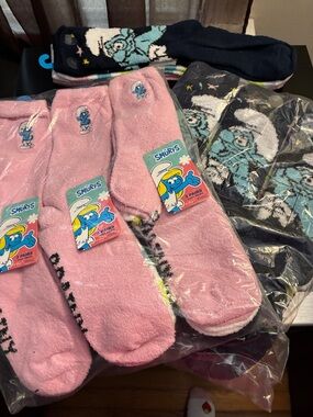 Crew Socks  - Pink and Black -Licensed Character Socks.. ORDER FOR MELLABUG ONLY